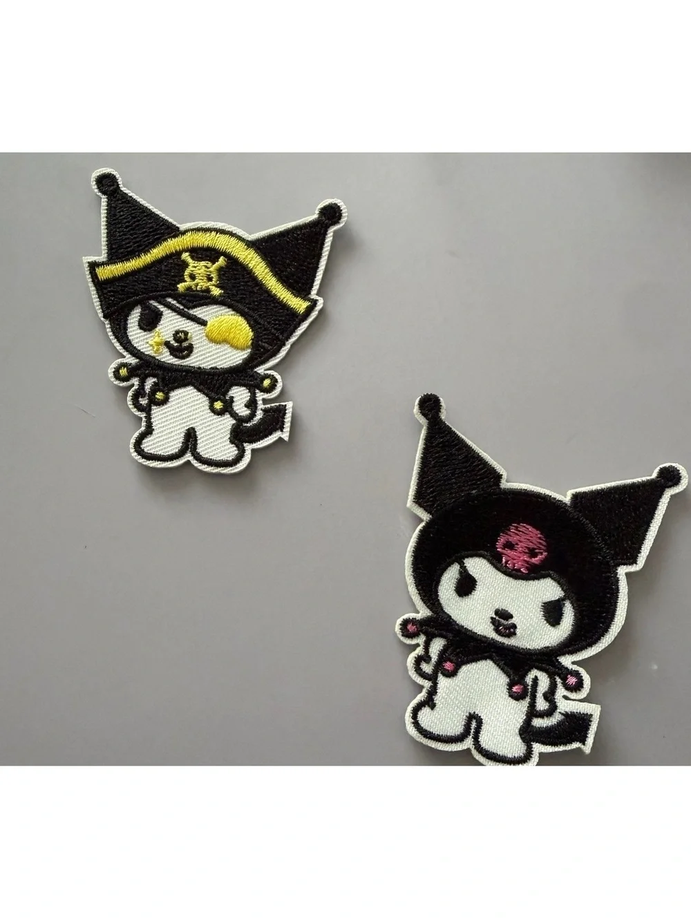 Cute Pirate Kuromi and Regular Kuromi Embroidered Iron-On Patch Set of 2